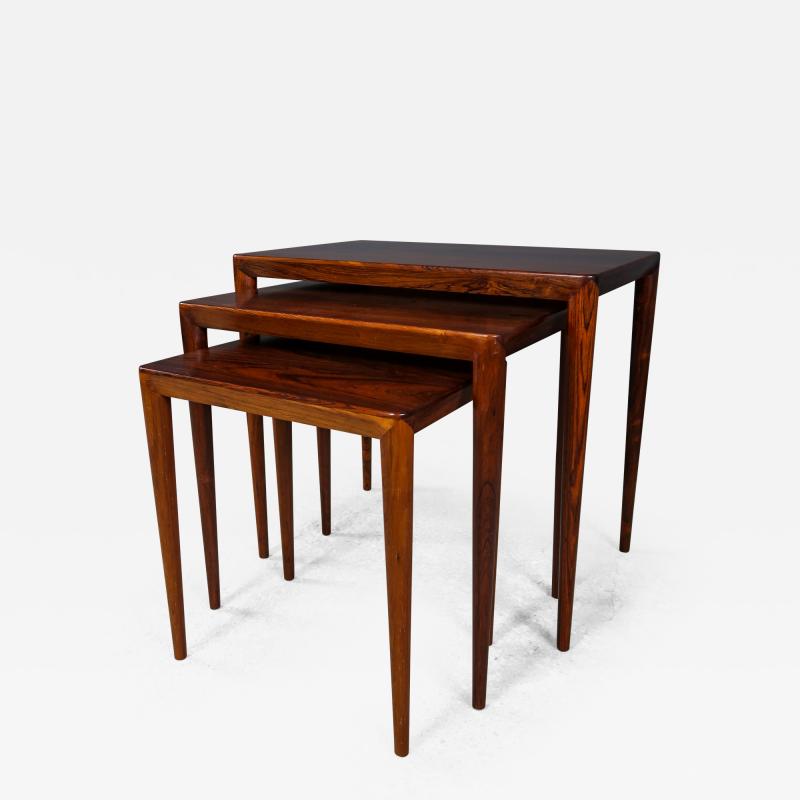 Erik Riisager Hansen Erik Riisager Hansen Rosewood Nesting Tables Haslev 1960s Denmark