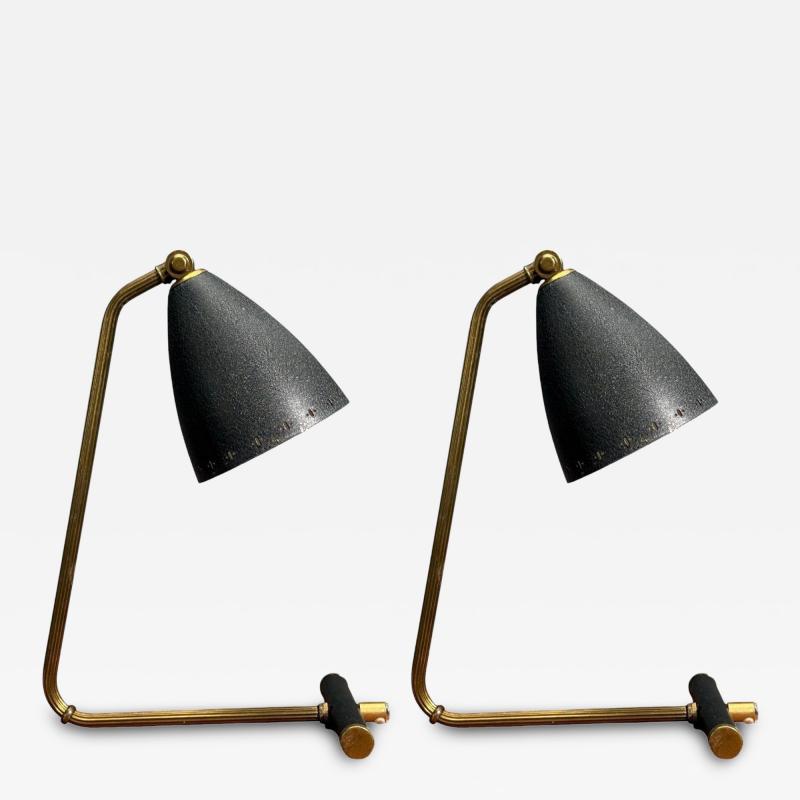 Erik W rn Table Lamps Metal Brass Sweden 1950s