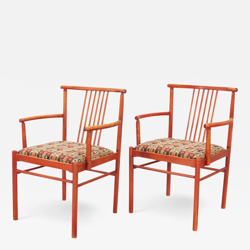 Erik W rts Erik Worts Erik W rts Lyran Orange Stained Armchair Mid Century