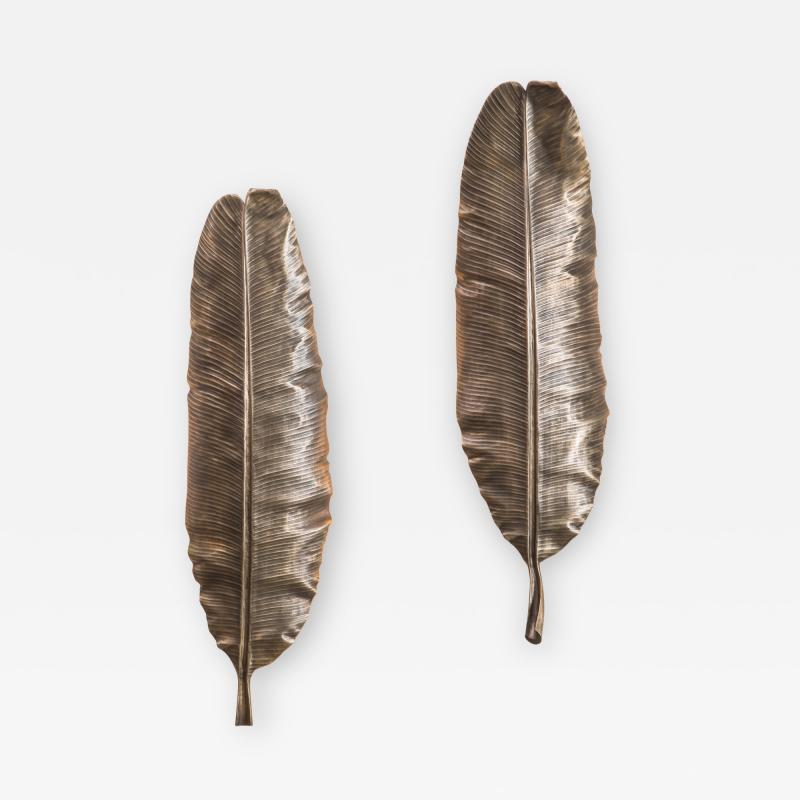 Erin Sullivan Flora Series Bronze Banana Leaf Sconces USA