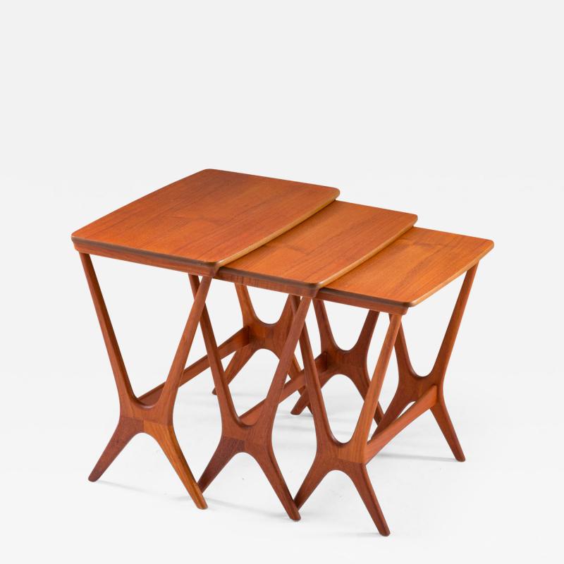 Erling Torvits Scandinavian Midcentury Nesting Tables by Erling Torvits for HM