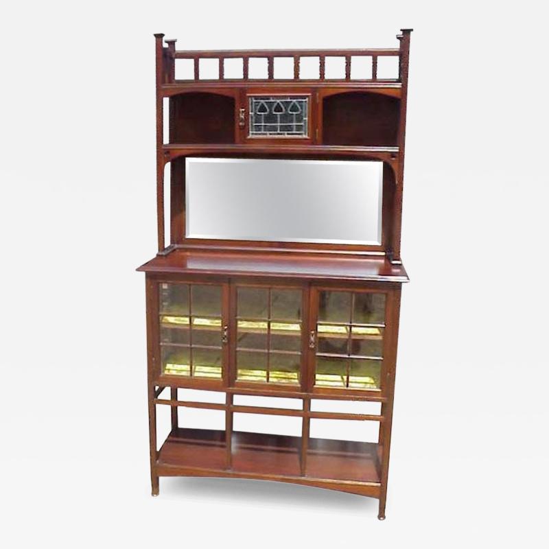 Ernest Archibald Taylor E A Taylor for Wylie Lochhead Arts Crafts Display Cabinet with Heart Details