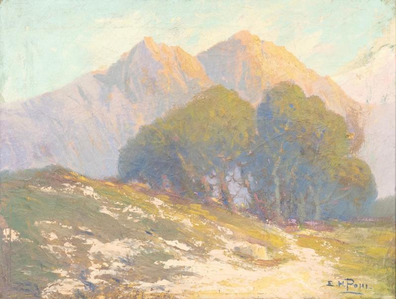 Ernest Henry Pohl Oil On Canvas Mountain Landscape By Ernest Henry Pohl