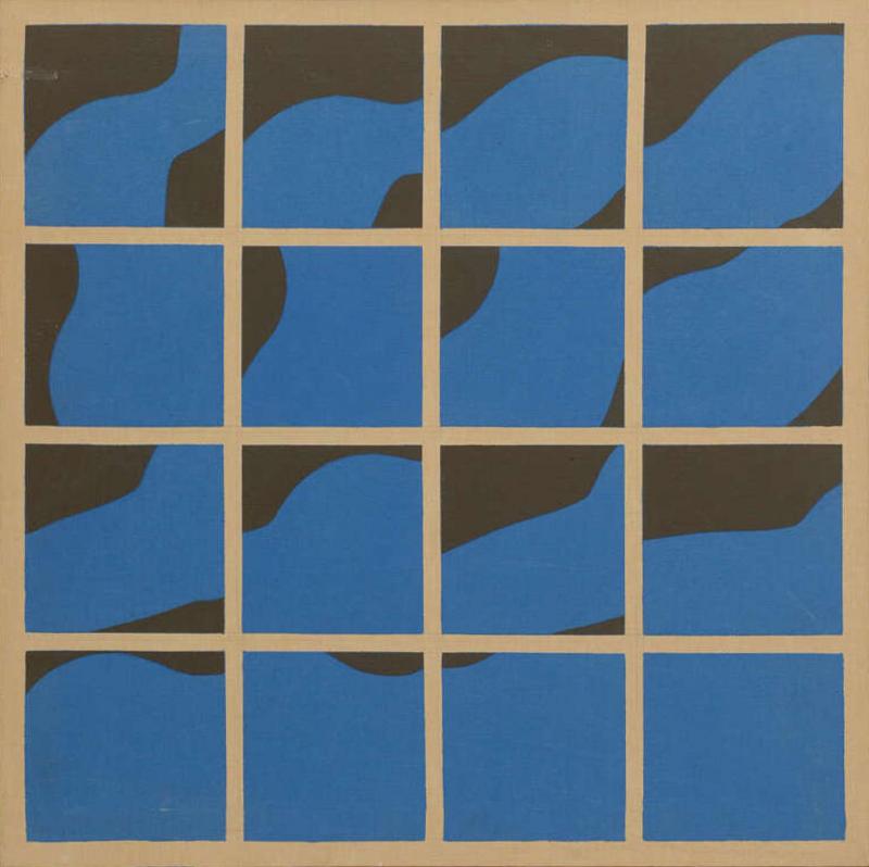 Ernest Trova Silkscreen on Canvas Titled Canto Profile Sections II 1970