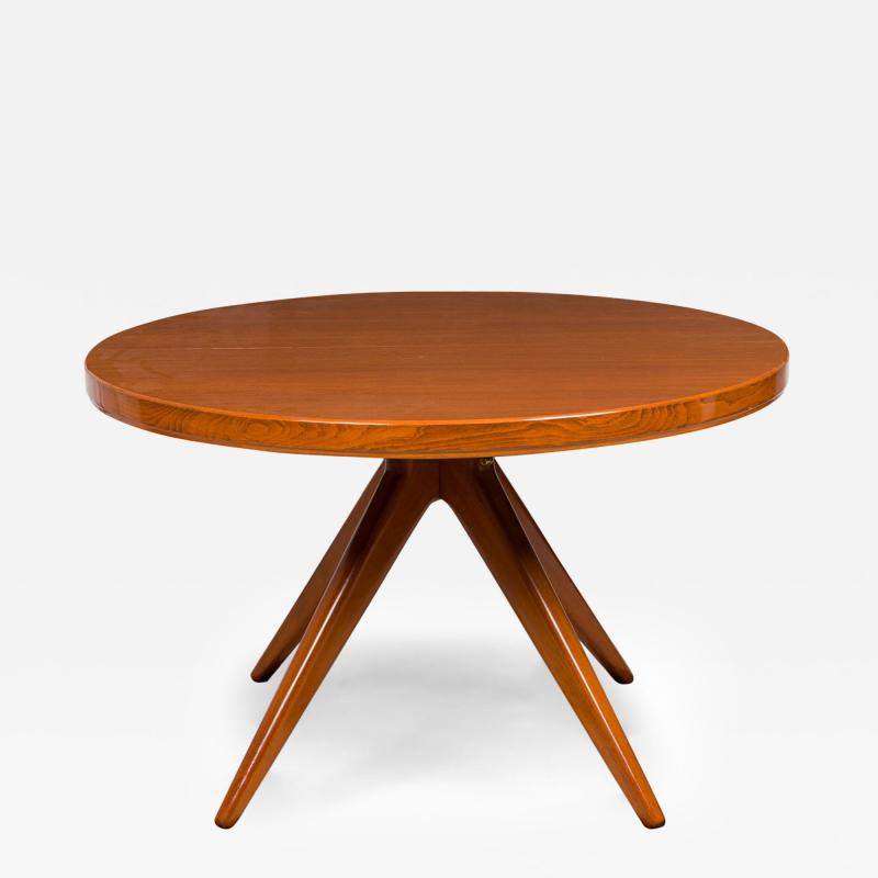 Erno Fabry Swedish Walnut Circular Extension Dining Center Table Attributed to Erno Fabry