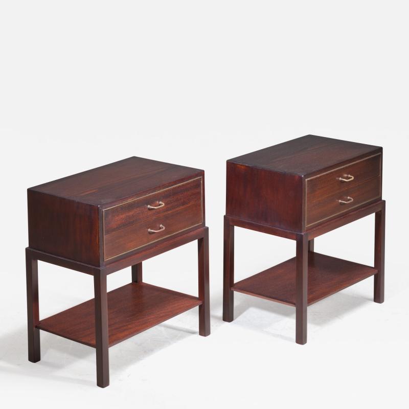 Ernst K hn Pair of Ernst Kuhn mahogany nightstands