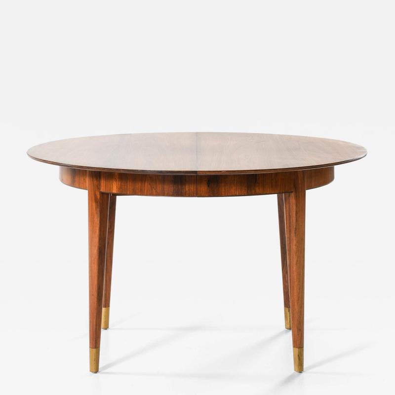 Ernst K hn Rare Dining Table in Brass and Rosewood by Ernst K hn 1950s