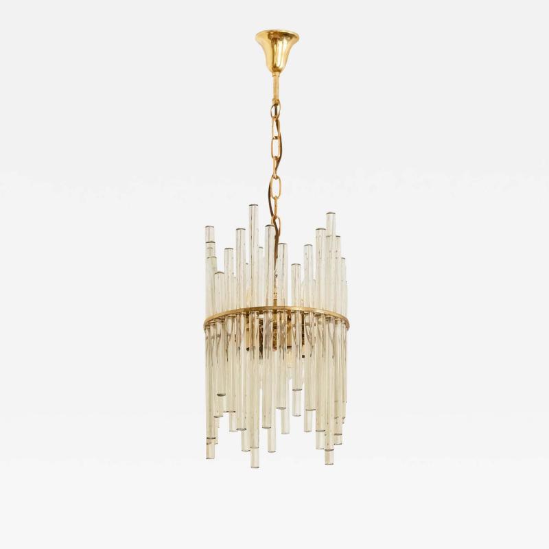 Ernst Palme Midcentury Brass and Glass Ernst Palme Chandelier