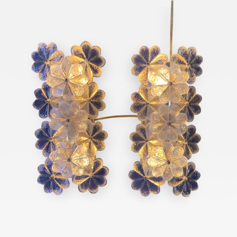 Ernst Palme Pair of Ernst Palme Floral Glass Sconces