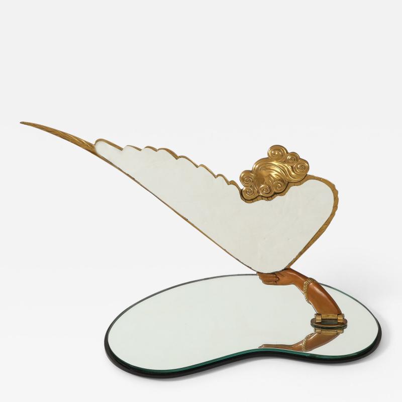 Erte Coquette Bronze and Glass Boudoir Vanity Mirror