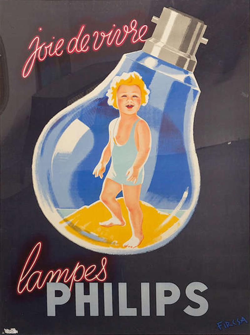 Erwin Wasey Large Philips Lampes Poster