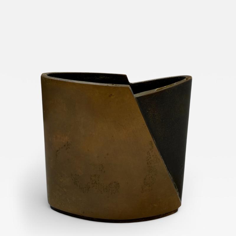 Esa Fedrigolli Esa Fedrigolli Sculptural Brass and Black Metal Vase