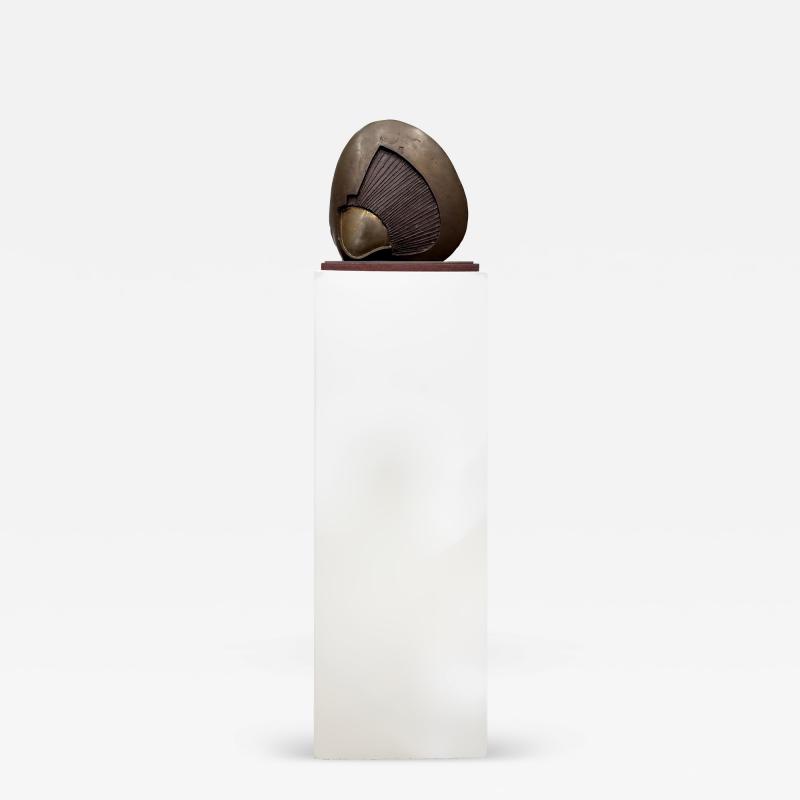 Esa Fedrigolli Vintage Abstract Brutalist Bronze Sculpture Esa Fedrigolli Style with Pedestal