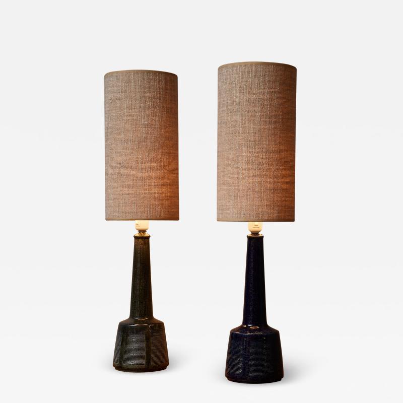 Esben Klint Pair of Glazed Ceramic Table Lamps by Esben Bredsdorff Klint