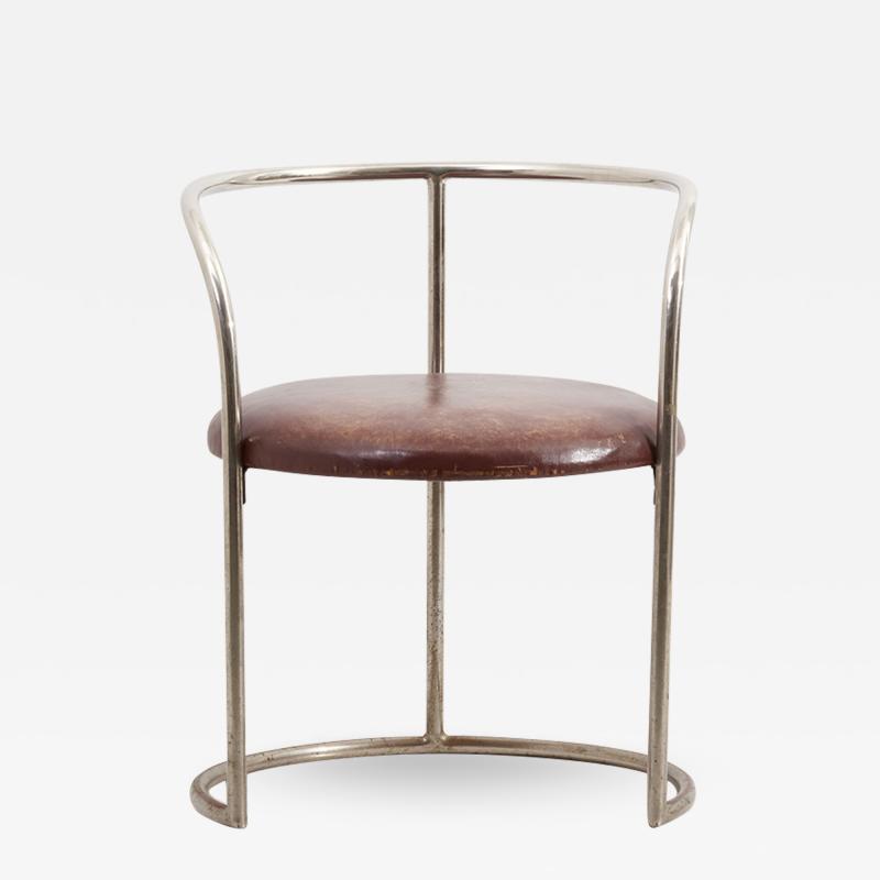 Eskil Sundahl Steel Tube and Leather Chair by Eskil Sundahl Sweden 1930s