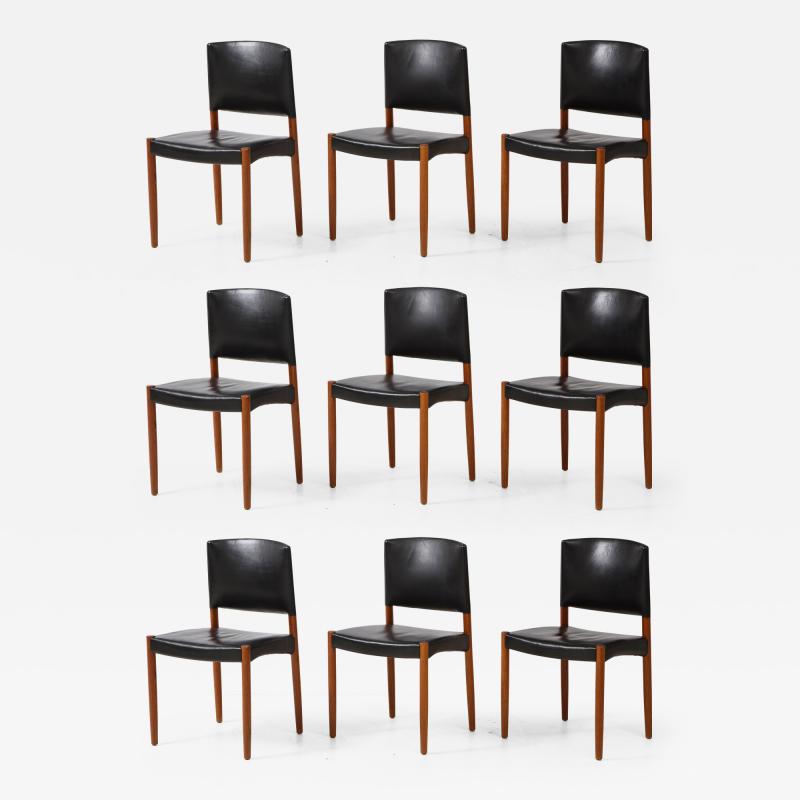 Eskild Pontoppidan Set of Nine Dining Chairs by Eskild Pontoppidan for Ludvig Pontoppidan