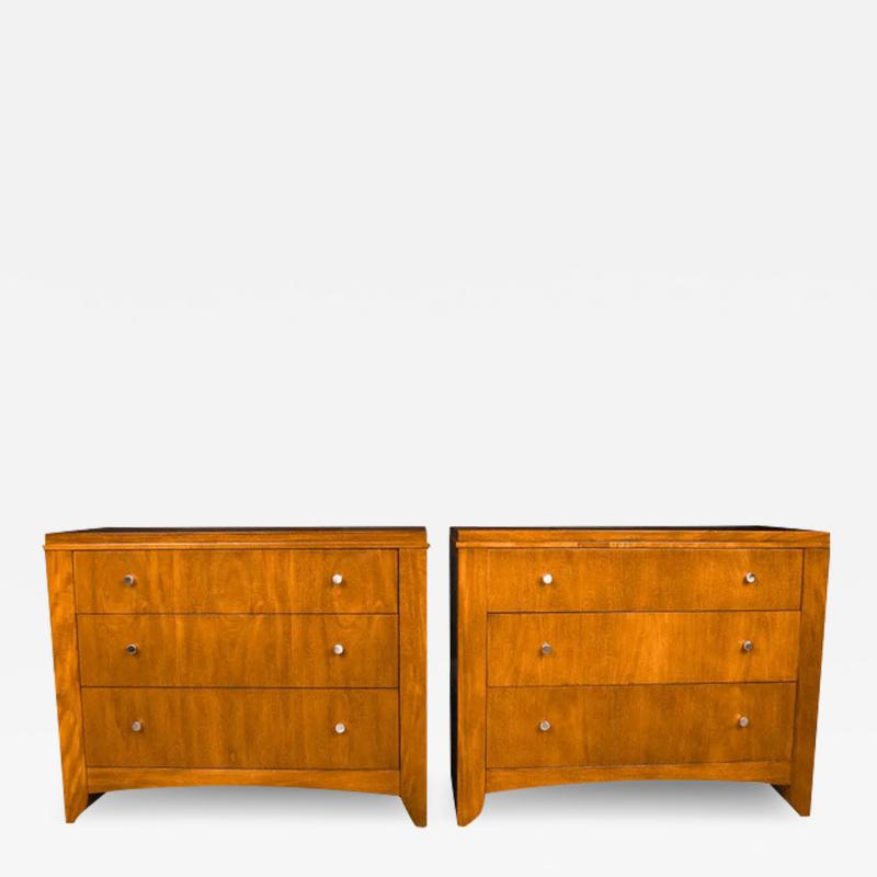 Ethan Allen Pair Modernist Ethan Allen Radius Bachelor Chest Dressers