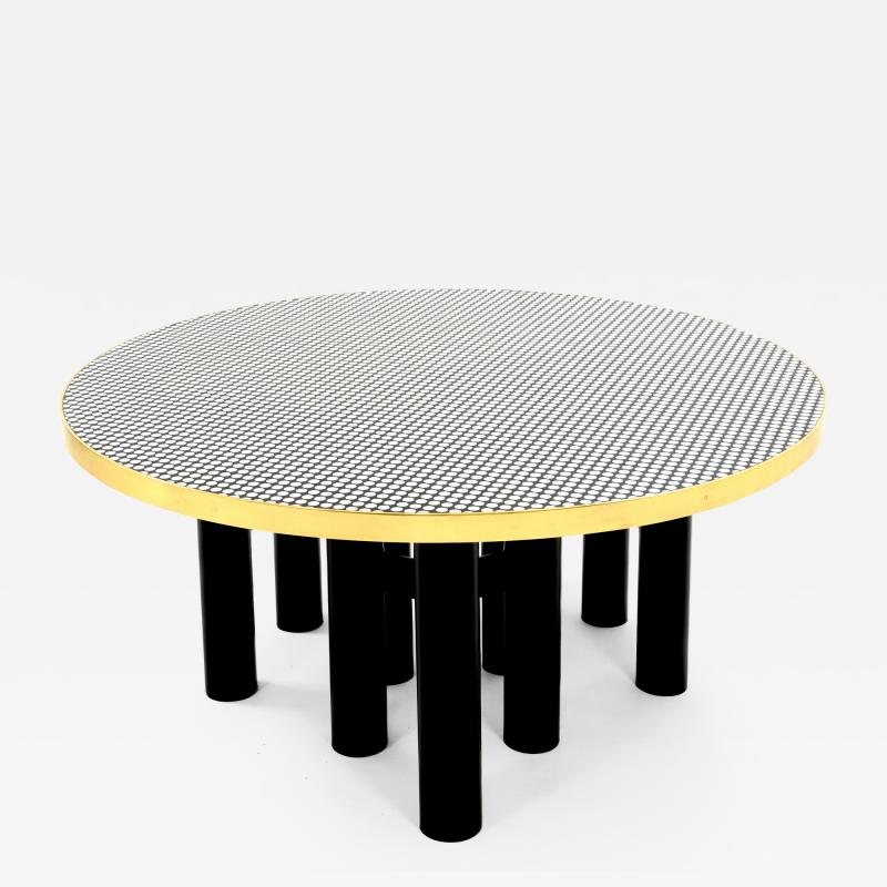 Etienne Allemeersch Dining table with round bones on resin by Etienne Allemeersch circa 1975