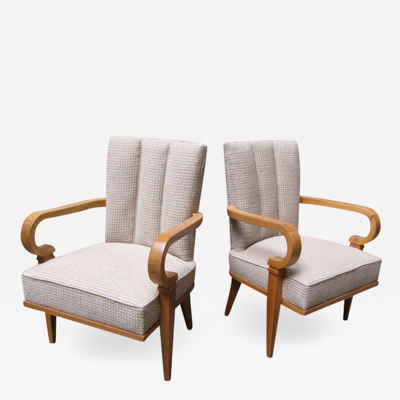 Etienne Henri Martin Pair of 1940s armchairs by Etienne Henri Martin