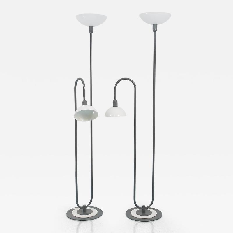 Ettore Sottsass 2 Postmodern 1980s Memphis Style Uplighter Floor Lamps Torchiere Italy 1980s