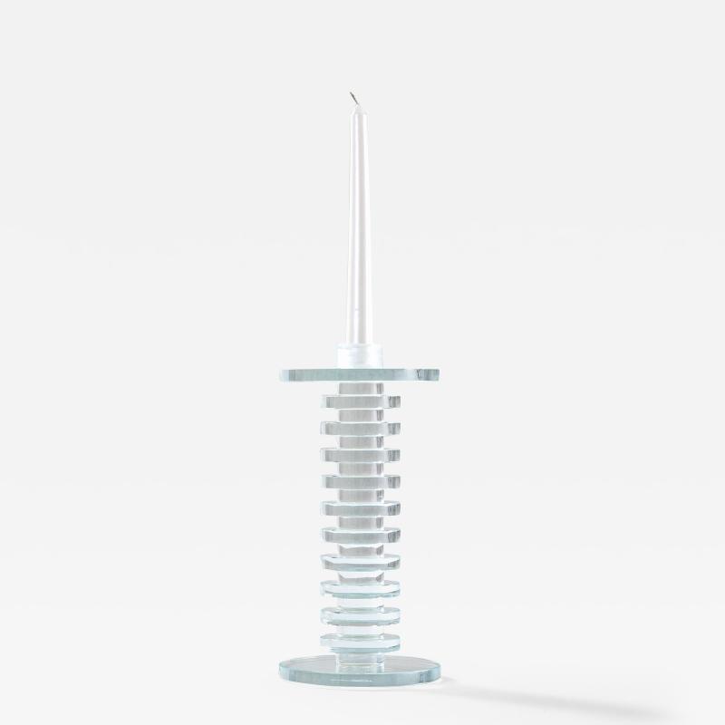 Ettore Sottsass Ettore Sottsass Candle Holder Luce Di Cena in Crysal for RSVP