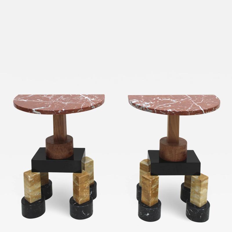 Ettore Sottsass Ettore Sottsass Contemporary Modern Pair of Mod Demistella Italian Consoles