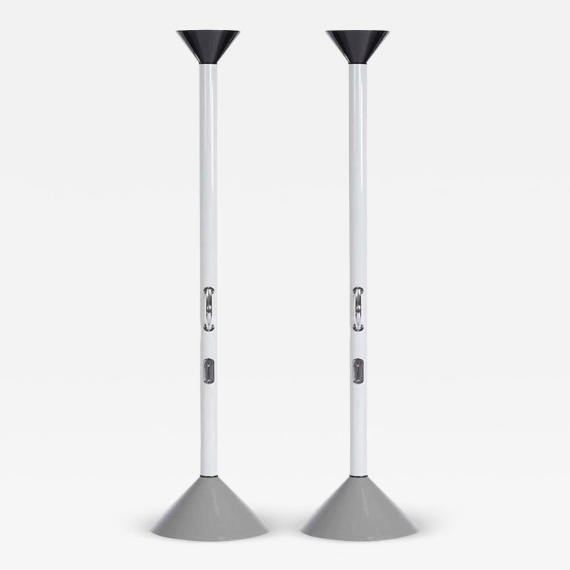 Ettore Sottsass Ettore Sottsass Pair of Callimaco Floor Lamps by Artemide Gray White Black