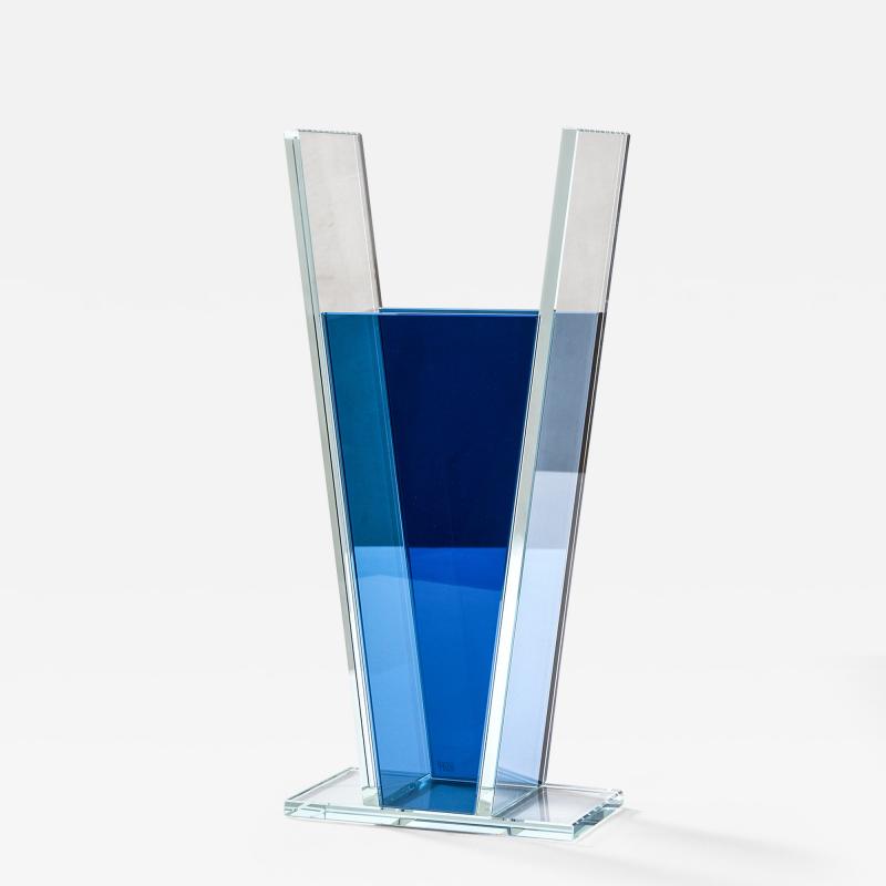 Ettore Sottsass Ettore Sottsass RSVP Centerpiece Mod Azzurro in Colored Glass