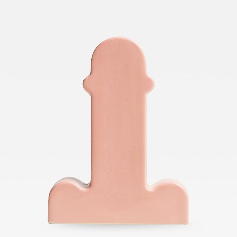 Ettore Sottsass Ettore Sottsass Sculptural Shape Pink Glazed Porcelain Shiva Italian Vase