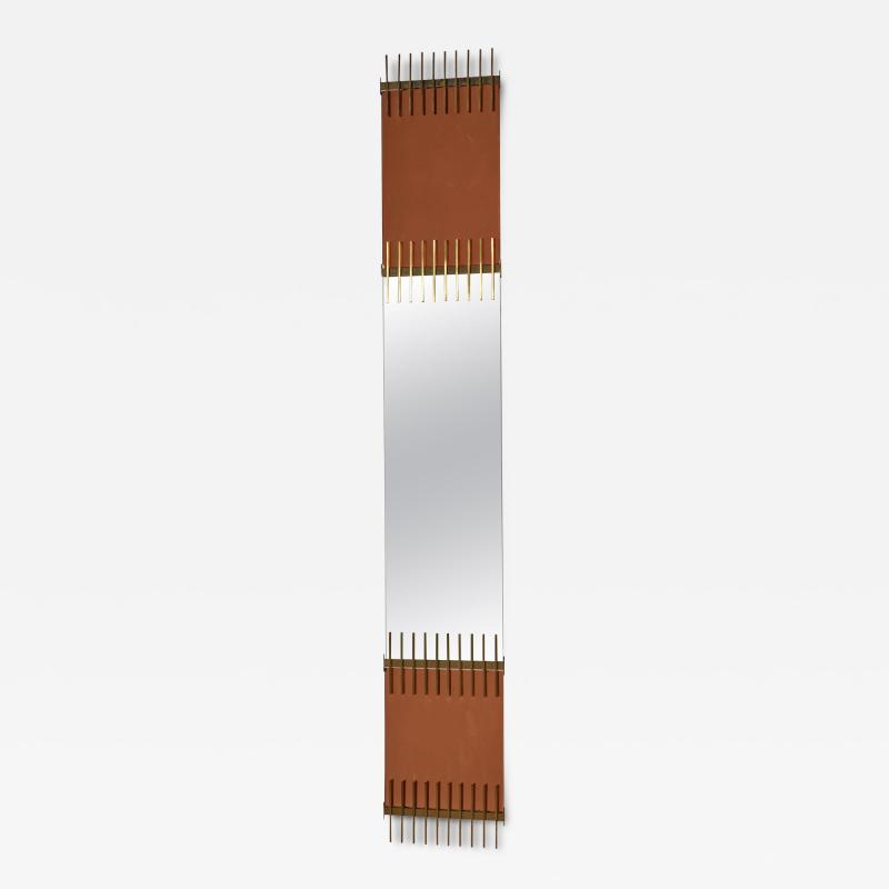 Ettore Sottsass Ettore Sottsass brass and pink glasses mirror by Santambrogio De Berti 1960s