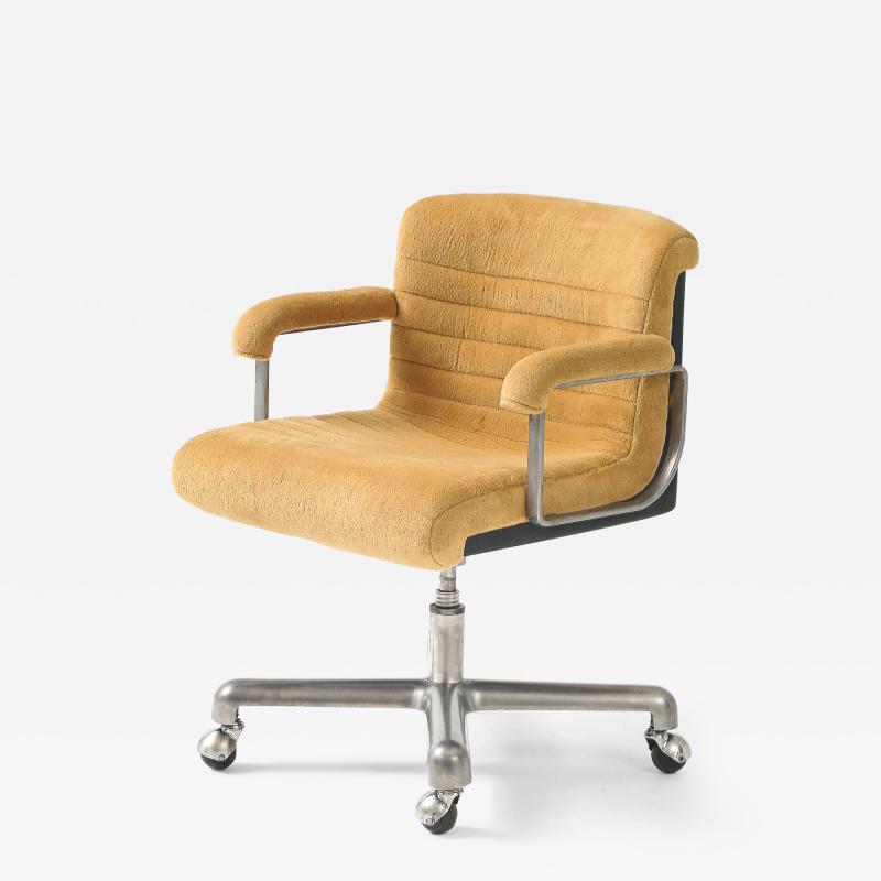Ettore Sottsass Newly Upholstered Swivel Desk Chair by Ettore Sottsass Italy c 1970