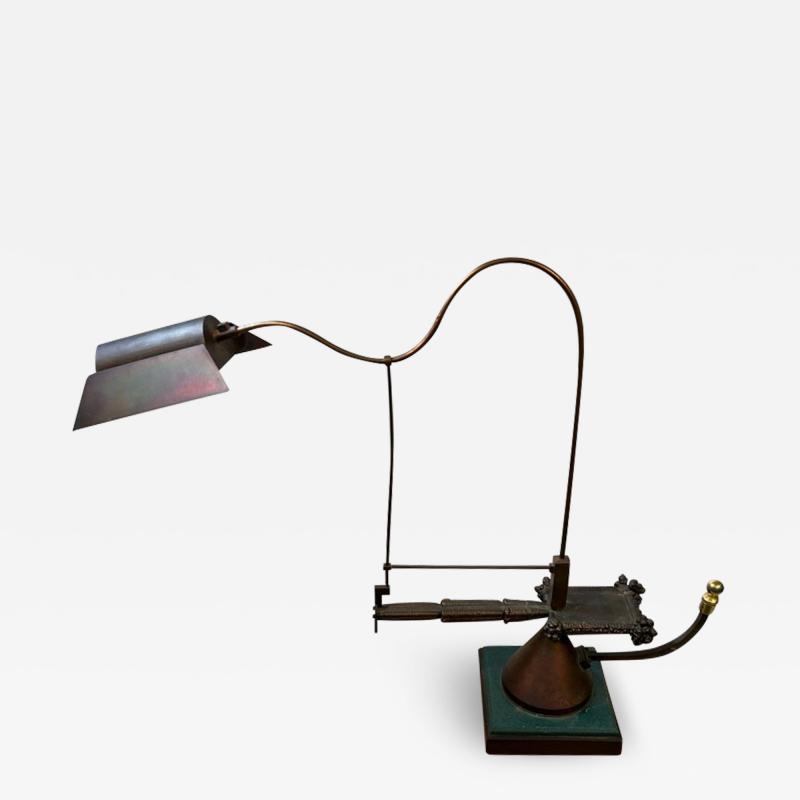 Ettore Sottsass POST MODERN MIXED METALS BRUTALIST LAMP IN THE MANNER OF ETTORE SOTTSASS