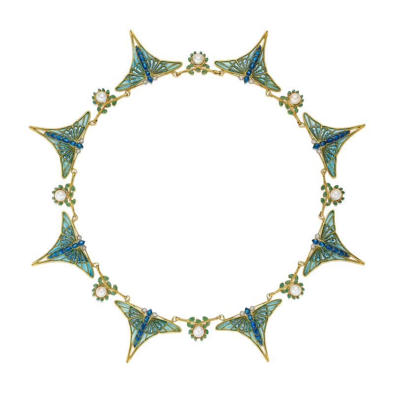Eug ne Feuill tre Eug ne Feuill tre Art Nouveau Butterfly Necklace