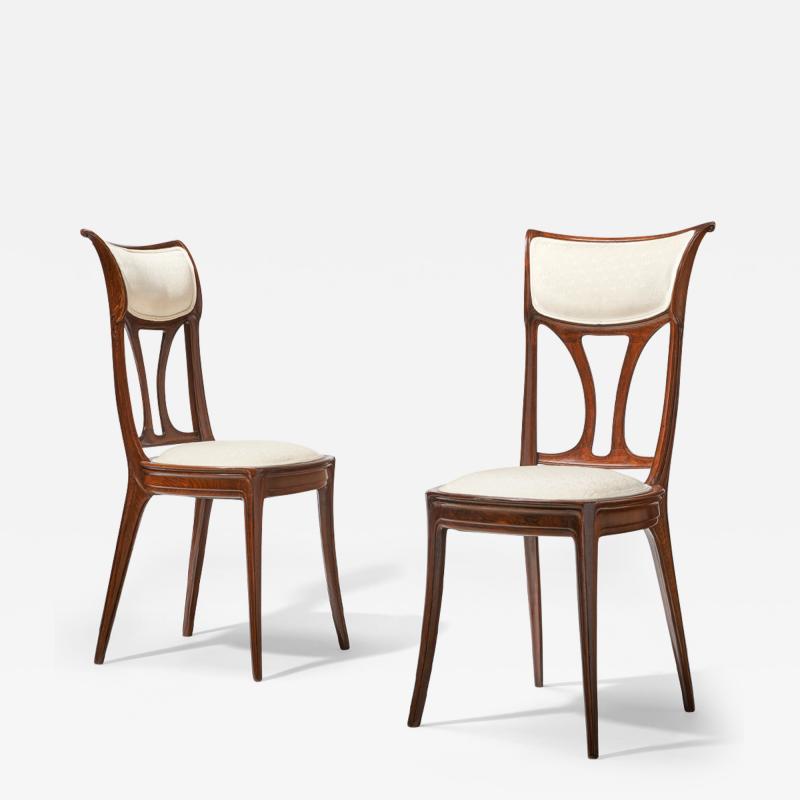 Eug ne Gaillard Eugene Gaillard superb pair of aux arums side chairs