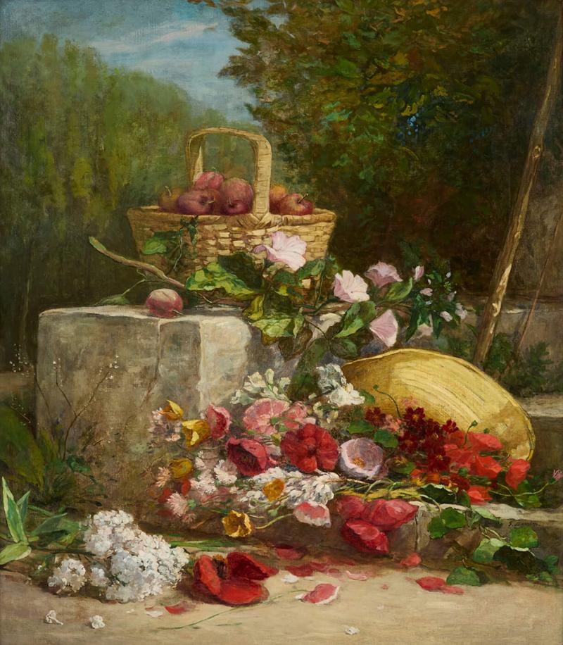 Eug ne Louis Boudin Apples and Poppies Still Life by Eug ne Louis Boudin