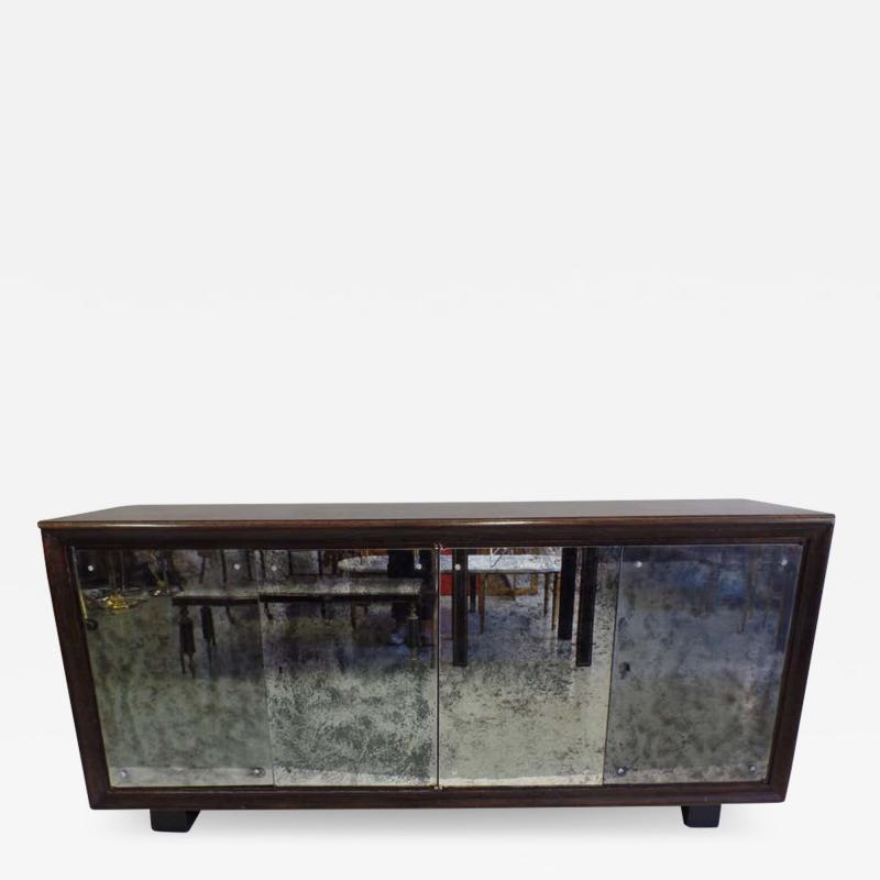 Eug ne Printz French Art Deco Cerused Oak and Mercury Mirrored Sideboard Eugene Printz 1930