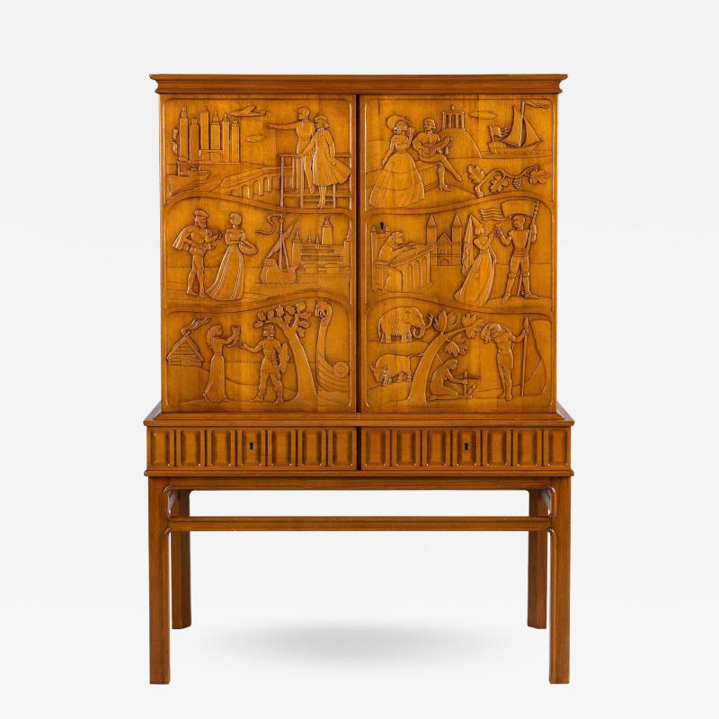 Eugen H glund Eugen Hoglund Carved Cabinet