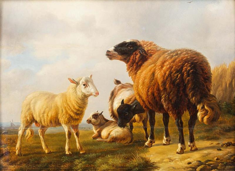 Eugene Verboeckhoven Sheep Goats in a Landscape 1859 Eugene Verboeckhoven