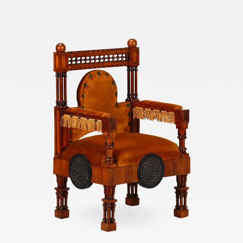 Eugenio Quarti Eugenio Quarti Armchair Trone in Italian Liberty early 19th Century