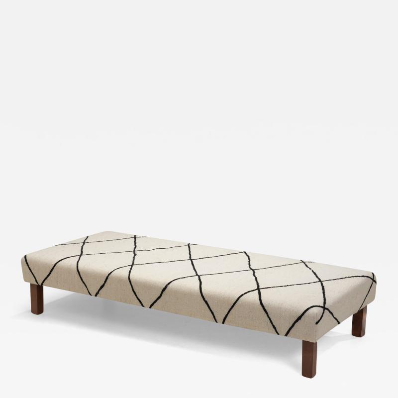 European Cabinetmaker Daybed Upholstered in Kilim Fabric Europe 1940s