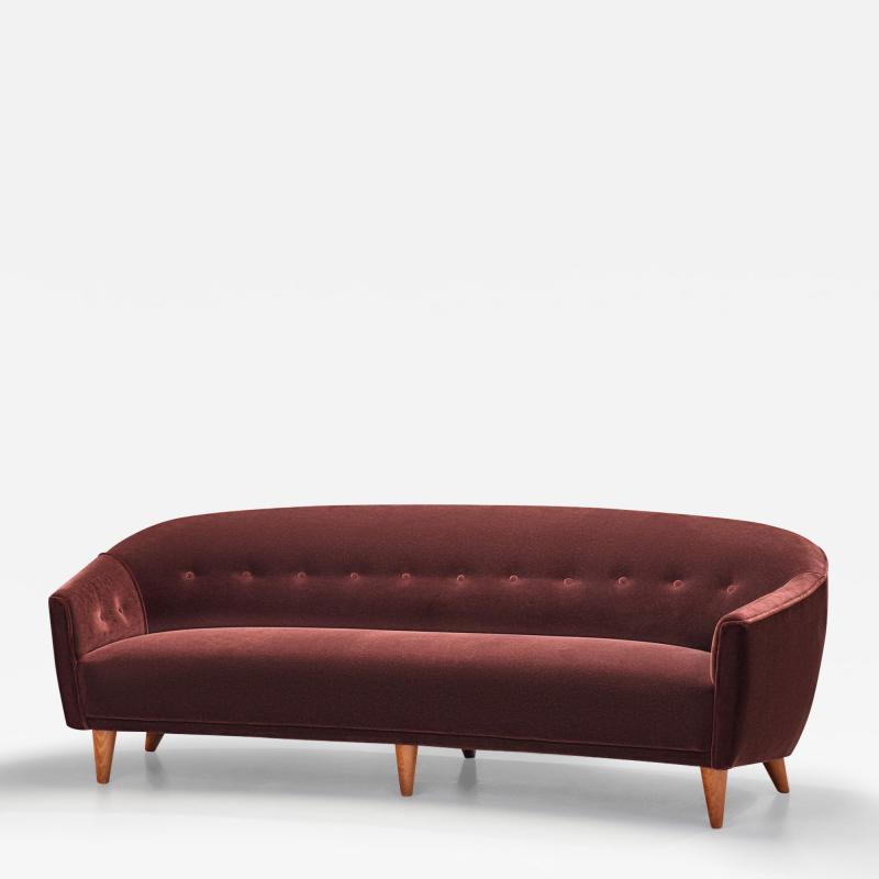 European Cabinetmaker Three Seater Statement Sofa Europe ca 1950s