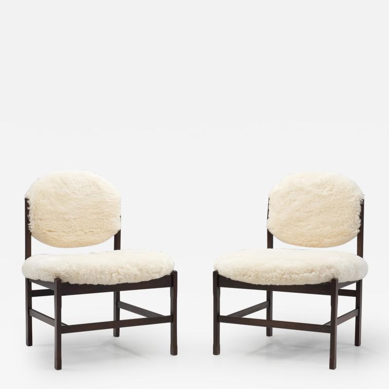 European Easy Chairs Upholstered in Sheepskin Europe ca 1950s