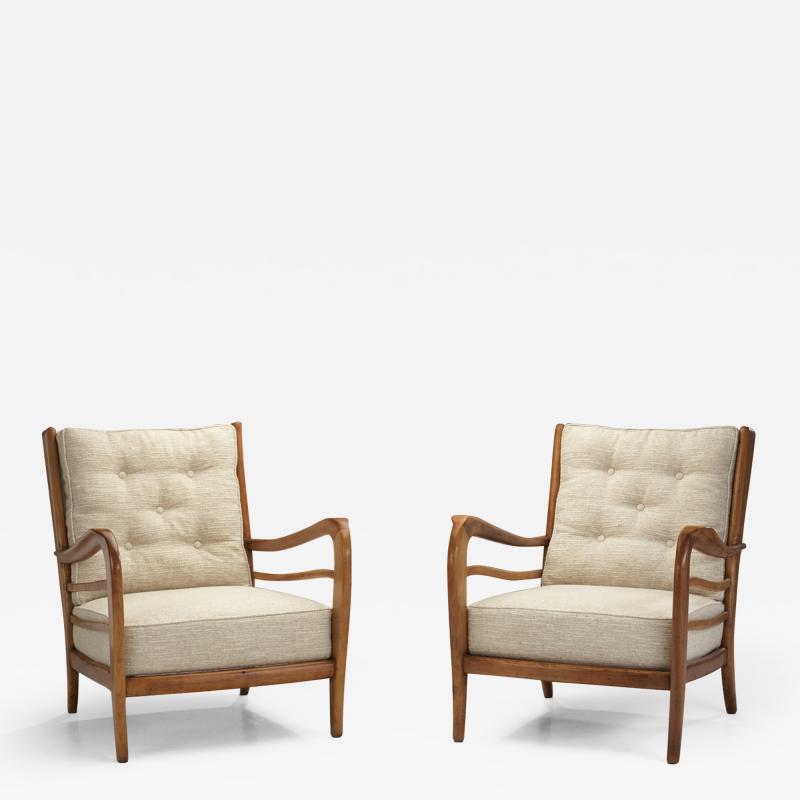European Spindle Back Lounge Chairs Europe ca 1960s