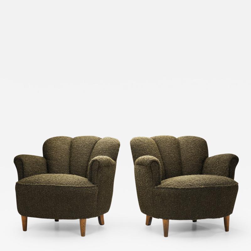 European Upholstered Art Deco Lounge Chairs Europe 1930s