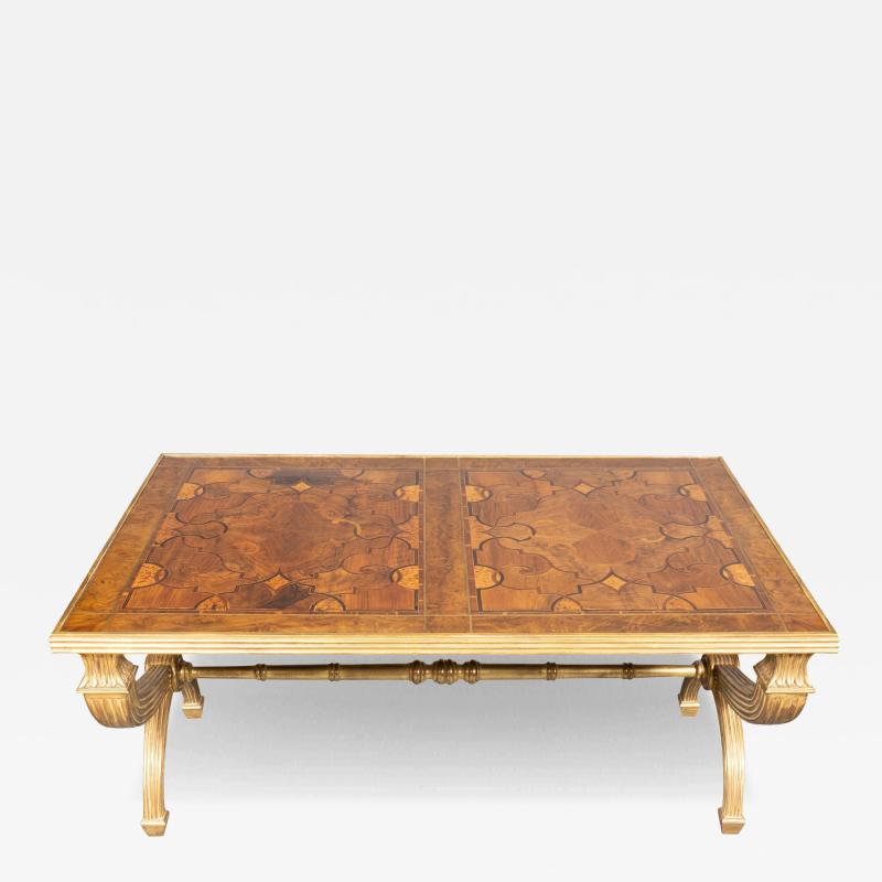 European Walnut And Giltwood Coffee Table