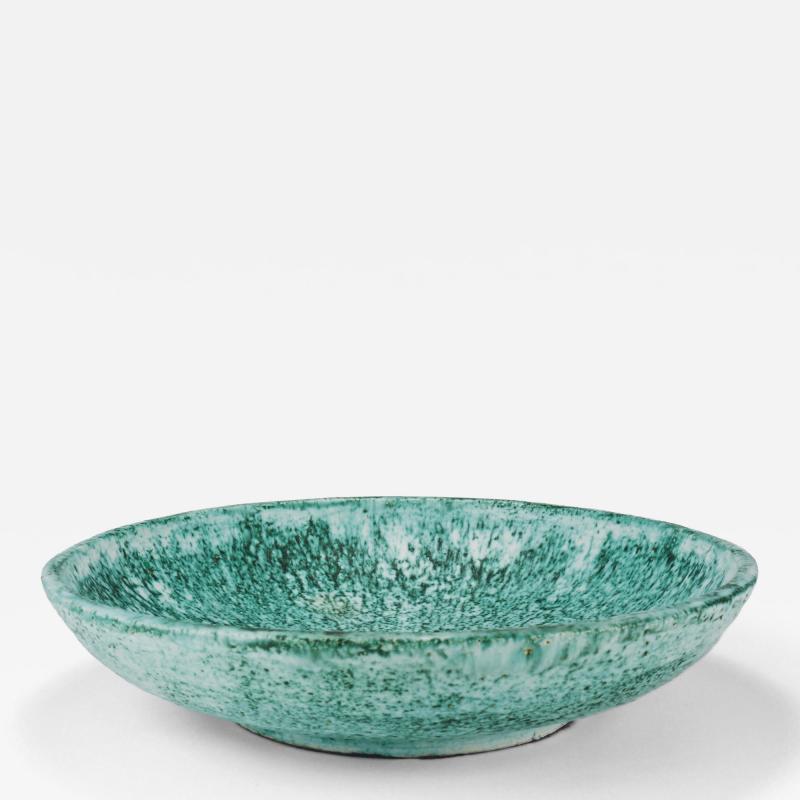 Eva Ruffoni Eva Ruffoni Large Turquoise Ceramic Art Fruit Bowl 15 Diameter Italy 1980s