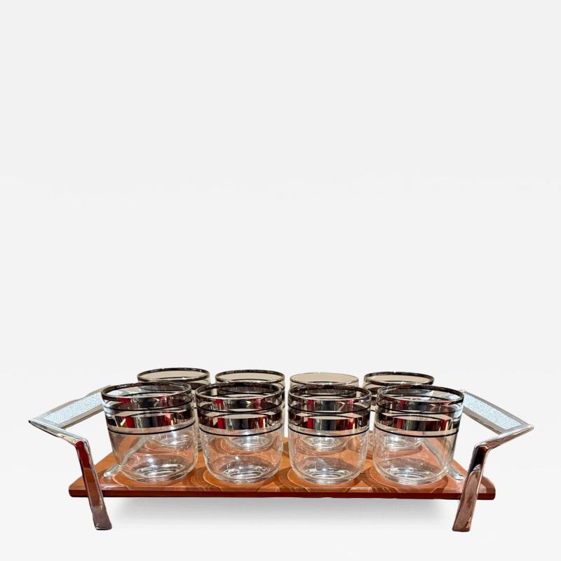 Eva Zeisel for Federal Glass Co Vintage Stockholm Radiobar Style Barware Set