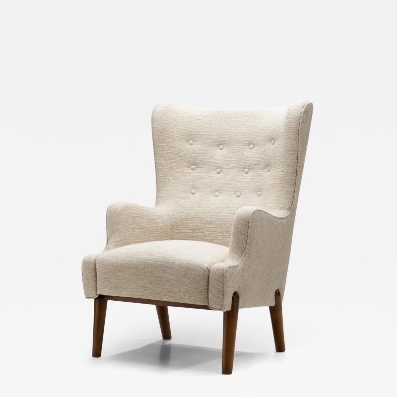 Eva and Nils Koppel Eva and Nils Koppel Wingback Chair for Slagelse M belv rk Denmark 1950s