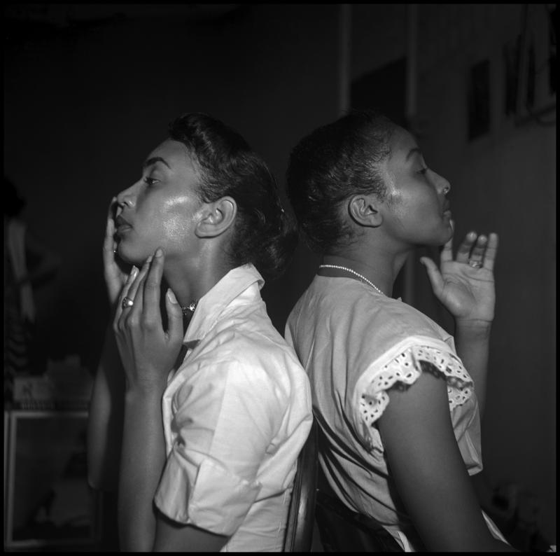 Eve Arnold Two Young Models Check Their Make Up