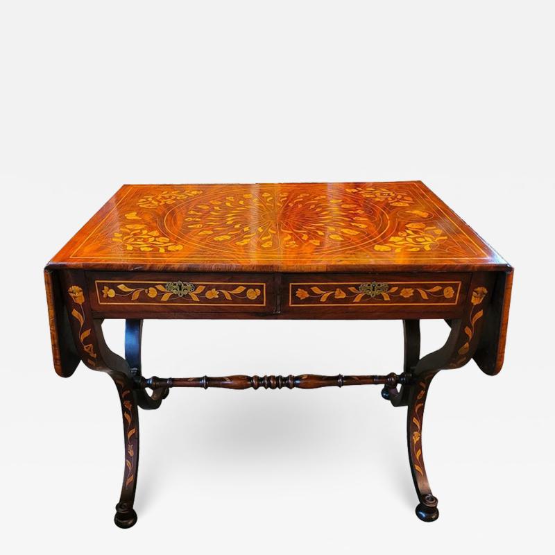 Exceptional 18C Dutch Regency Marquetry Sofa Table